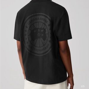 Canada Goose Black Short-Sleeve Tee with Tonal Arctic Program Logo